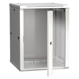  Шкаф коммутационный ITK LINEA W (LWR3-15U66-GF) настенный 15U 600x600мм пер.дв.стекл серый сталь 