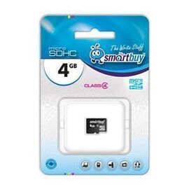  Карта флэш-памяти MicroSD  4 Гб Smart Buy без SD адаптера (class 4) 