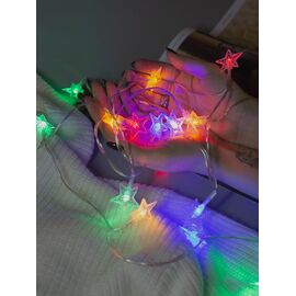  Гирлянда, USB, звезда, 3 метра, 20ламп, цветная 