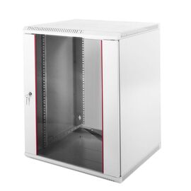  Шкаф коммутационный ЦМО ШРН-Э-12.500 серый 12U 600x520мм пер.дв.стекл несъемн.бок.пан. 