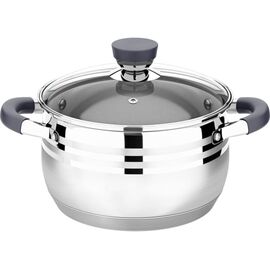  Кастрюля LARA (нерж) серия  18см, 2.9л. стал.ручки. капсул индук дно, жароп.крышка 