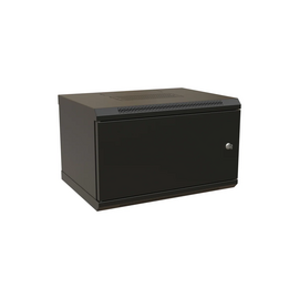  Шкаф коммутационный WRline WR-TW-0666-SR-RAL9004 настенный 6U 600x600мм пер.дв.металл 2 бок.пан. направл.под винты 60кг черный 500мм 367мм IP20 стал 