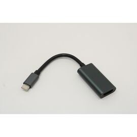  Кабель DeTech Type-C на HDMI F, ПВХ + алюминиевая оболочка, 0.15м,(box) 