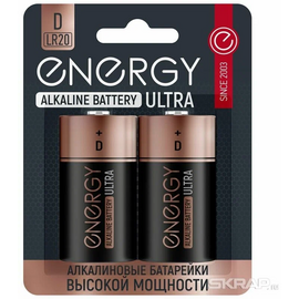  Батарейка алкалиновая Energy Ultra LR20/2B (D) 