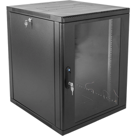  Шкаф коммутационный ЦМО ШРН-12.650-9005 настенный 12U 600x658мм пер.дв.стекл 200кг черный 600мм 25.11кг 180град. 612мм металл 
