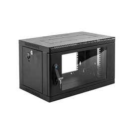  Шкаф коммутационный ЦМО ШРН-6.650-9005 настенный 6U 600x650мм пер.дв.стекл 200кг черный 600мм 14кг 180град. 346мм IP20 металл 