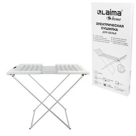  Сушилка для белья Laima Home 700979 напольная, электрическая, раскладная, три зоны сушки, алюминиевая, таймер/регулировка темп. 45-70°С 