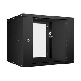  Шкаф коммутационный CABEUS WSC-05D-9U55/45-BK настенный, стеклянная передняя дверь, 9U, 550x450x450 мм 