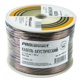  Кабель акустический PROconnect 01-6202-6 2х0,35мм² прозрачный BlueLine 100м 