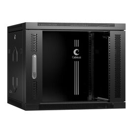  Шкаф коммутационный CABEUS SH-05F-9U60/45-BK настенный, стеклянная передняя дверь, 9U, 600x450 мм 