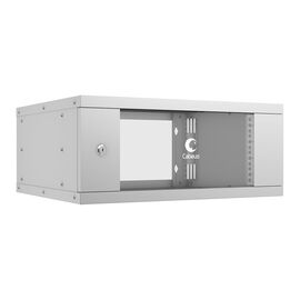  Шкаф коммутационный CABEUS WSC-05D-4U55/45 настенный, стеклянная передняя дверь, 4U, 550x230x450 мм 