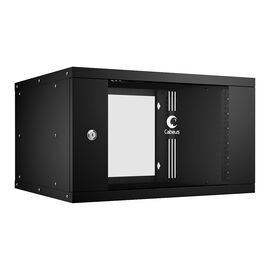  Шкаф коммутационный CABEUS WSC-05D-6U55/45-BK настенный, стеклянная передняя дверь, 6U, 550x320x450 мм 