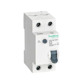  Дифавтомат Systeme Electric City9 Set (C9D36616) 1Р+N, хар-ка С, 16 А, 6 kА, 30 мА, тип-АС, 230 В 