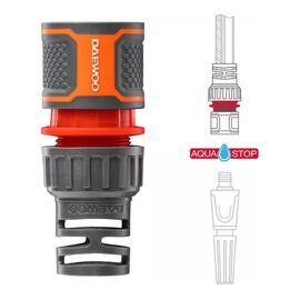  Коннектор для шланга DAEWOO DWC 2515 12.5-15мм 1/2” - 5/8” c аквастопом 