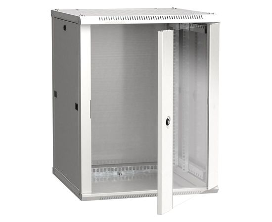  Шкаф коммутационный ITK LINEA W (LWR3-15U66-GF) настенный 15U 600x600мм пер.дв.стекл серый сталь 