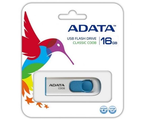  USB-флешка 16GB USB 2.0 A-DATA WH/Blue AC008-16G-RWE 