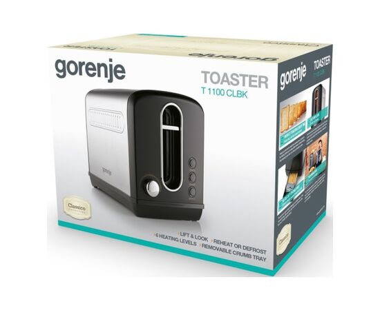  Тостер Gorenje T1100CLBK черный 