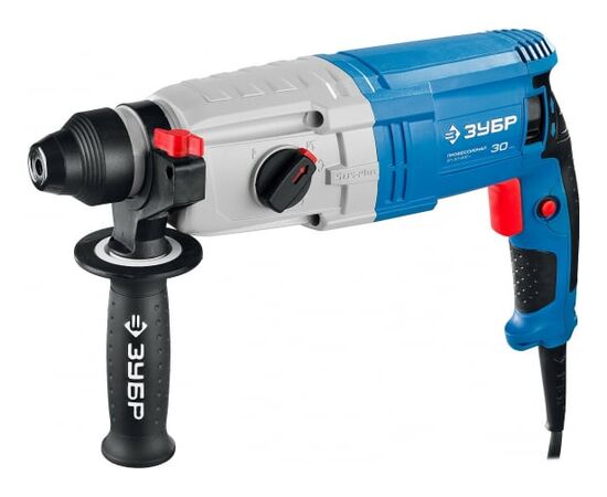  Перфоратор ЗУБР "ПРОФЕССИОНАЛ" ЗП-30-900 К Перфоратор SDS-plus (реверс, горизонтальный, металлич редуктор, 3,3Дж, 0-980об/мин, 0-5400уд/мин, 900Вт, кейс) 
