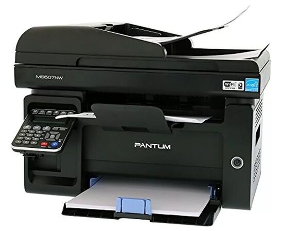  Pantum M6607NW, МФУ факс, A4, 22 стр/мин, 1200x1200 dpi, 256 Мб, подача: 150 лист., вывод: 100 лист., Ethernet, 