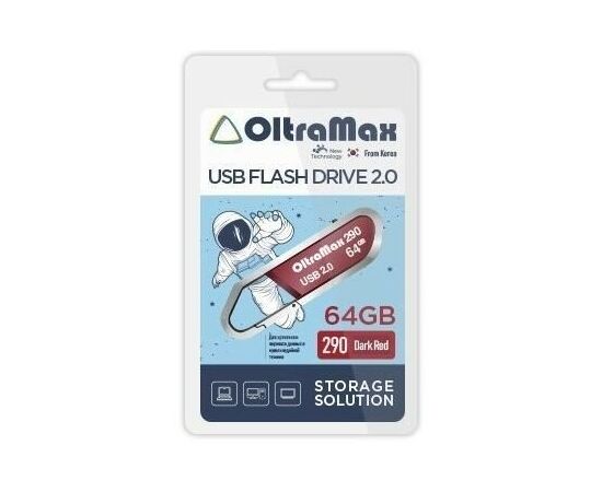 USB  64GB  OltraMax  290  темно красный 
