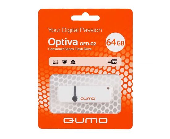  Флэш накопитель USB 64 Гб Qumo Optiva OFD-02 (white) (88787) 