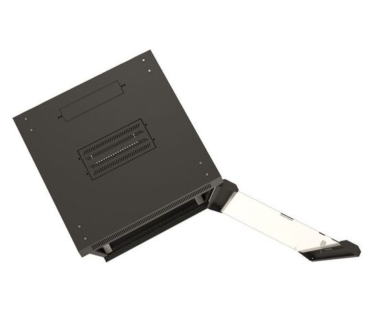  Шкаф коммутационный Hyperline TWB-0645-GP-RAL9004 настенный 6U 600x450мм пер.дв.стекл 60кг черный 