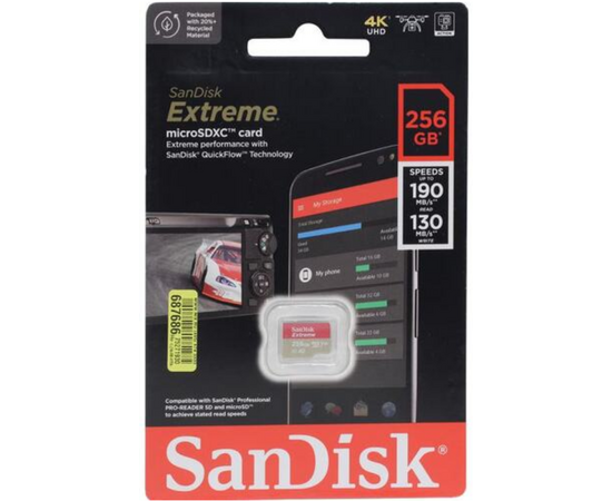  Карта памяти SANDISK SDSQXAO-256G-GN6ZG Micro SDXC 256GB UHS-I 
