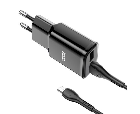  СЗУ 2USB 2.4A для micro USB Hoco C88A 1м (Black) 