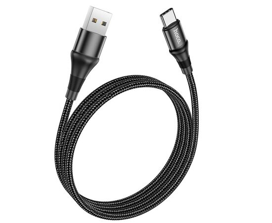  Дата-кабель USB 3.0A для Type-C Hoco X50 нейлон 1м (Black) 