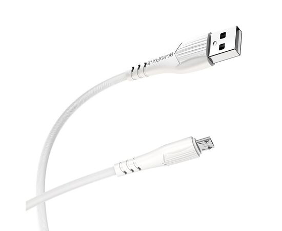  Дата-кабель BOROFONE BX37 Wieldy micro 1м (белый) 