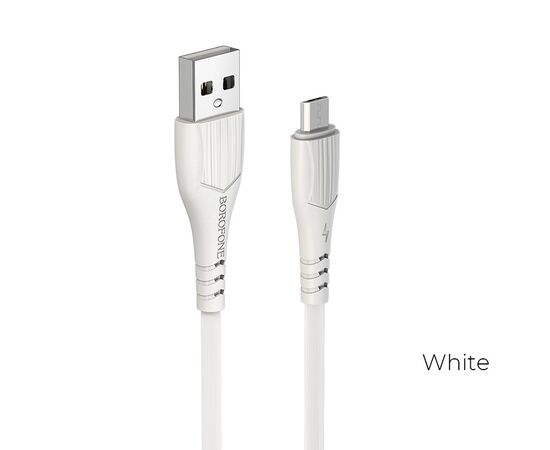 Дата-кабель BOROFONE BX37 Wieldy micro 1м (белый) 