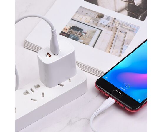  Дата-кабель BOROFONE BX37 Wieldy micro 1м (белый) 
