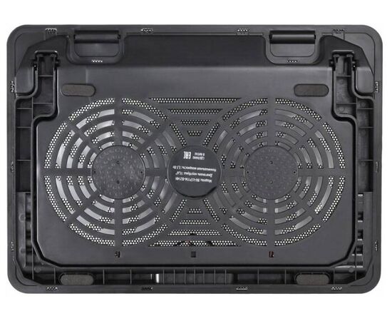  Подставка для ноутбука до 15,6" Buro BU-LCP156-B214H Black, 2 вентилятора: 140 мм, поток: 76.61 CFM, уровень шума: 21 dB(A), 2 х USB-разъёма, LED подсветка, регулировка наклона, материал: металл, пластик 