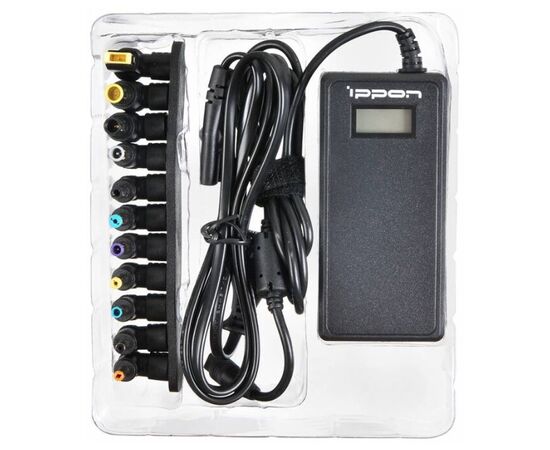  Блок питания Ippon (D65U) автоматический 65W 15V-19.5V 11-connectors 1.5A 1xUSB 2.1A от бытовой электросети LСD индикатор 