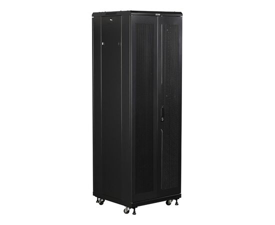  Шкаф коммутационный Lanmaster (TWT-CBB-18U-6X8-G1) 18U 600x800мм пер.дв.стекл металл черный 