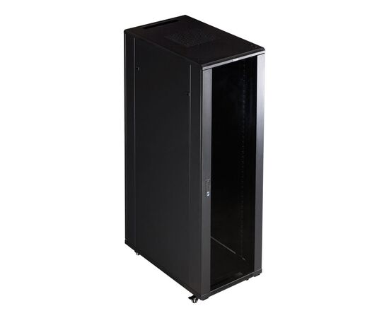  Шкаф коммутационный Lanmaster (TWT-CBB-18U-6X8-G1) 18U 600x800мм пер.дв.стекл металл черный 