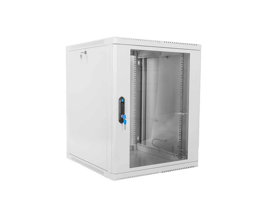  Шкаф коммутационный ЦМО ШРН-12.500 настенный 12U 600x529мм пер.дв.стекл 200кг серый 470мм 18кг 180град. 612мм металл 