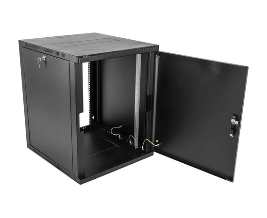  Шкаф коммутационный ЦМО ШРН-15.650.1-9005 настенный 15U 600x658мм пер.дв.металл 200кг черный 600мм 27кг 746мм IP20 металл 