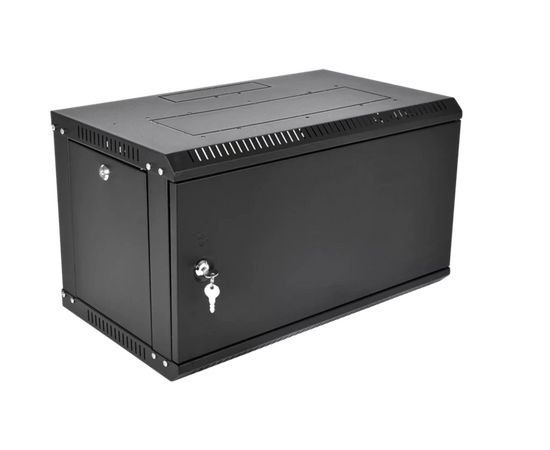  Шкаф коммутационный ЦМО ШРН-6.650.1-9005 настенный 6U 600x650мм пер.дв.металл 200кг черный 470мм 19кг 180град. 346мм IP20 металл 