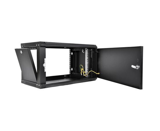  Шкаф коммутационный ЦМО ШРН-6.650.1-9005 настенный 6U 600x650мм пер.дв.металл 200кг черный 470мм 19кг 180град. 346мм IP20 металл 