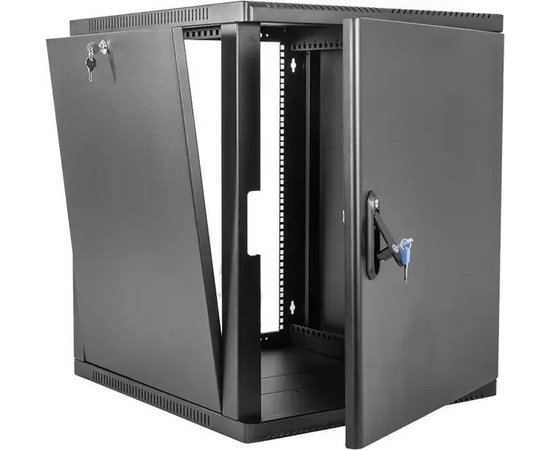  Шкаф коммутационный ЦМО ШРН-9.350.1-9005 настенный 9U 600x350мм пер.дв.стал.лист 200кг черный 300мм 180град. 479мм IP20 металл 