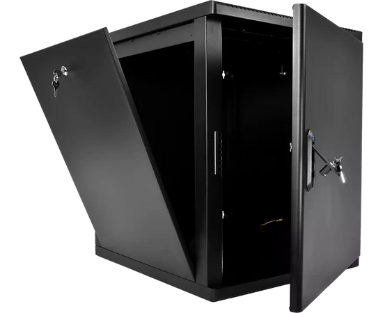  Шкаф коммутационный ЦМО ШРН-М-12.650.1-9005 настенный 12U 600x650мм пер.дв.металл 120кг черный 581мм 24.48кг 180град. 610мм металл 