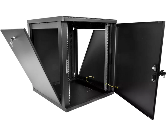  Шкаф коммутационный ЦМО ШРН-М-12.650.1-9005 настенный 12U 600x650мм пер.дв.металл 120кг черный 581мм 24.48кг 180град. 610мм металл 