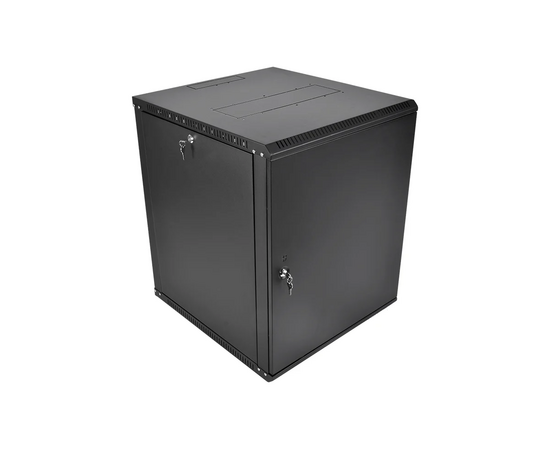  Шкаф коммутационный ЦМО ШРН-Эконом ШРН-Э-12.650.1-9005 настенный 12U 600x650мм пер.дв.металл 65кг черный 600мм 23.22кг 180град. 608мм IP20 металл 