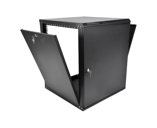  Шкаф коммутационный ЦМО ШРН-Эконом ШРН-Э-12.650.1-9005 настенный 12U 600x650мм пер.дв.металл 65кг черный 600мм 23.22кг 180град. 608мм IP20 металл 
