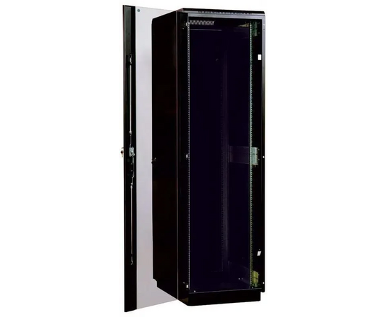  Шкаф коммутационный ЦМО ШТК-М-42.6.6-1ААА-9005 напольный 42U 600x600мм пер.дв.стекл задн.дв.стал.лист 2 бок.пан. 650кг черный 92.3кг 180град. 2030мм 