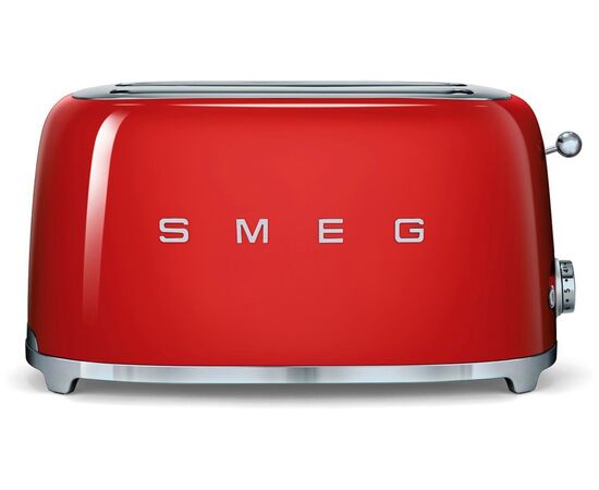  Тостер SMEG TSF02RDEU стиль 50-х, 4 ломтика, корпус из нержавеющей стали, 6 уровней поджаривания, красный 