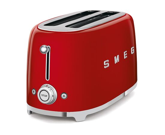  Тостер SMEG TSF02RDEU стиль 50-х, 4 ломтика, корпус из нержавеющей стали, 6 уровней поджаривания, красный 