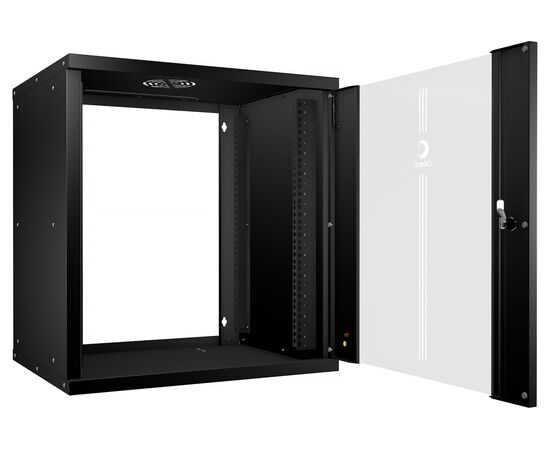  Шкаф коммутационный CABEUS WSC-05D-9U55/45-BK настенный, стеклянная передняя дверь, 9U, 550x450x450 мм 