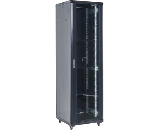  Шкаф коммутационный REXANT 04-1866-212 напольный, стеклянная передняя дверь, 18U, 600x987x600 мм 